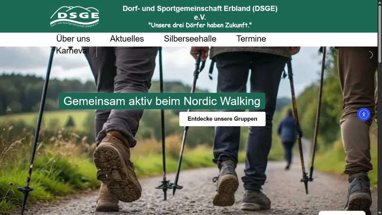 Screenshot des von CMS-Buttler realisierten Webauftritts der DSGE