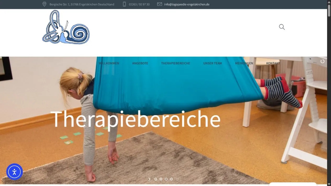 Screenshot der von CMS-Buttler neu erstellten Website für die Logopädie Engelskirchen