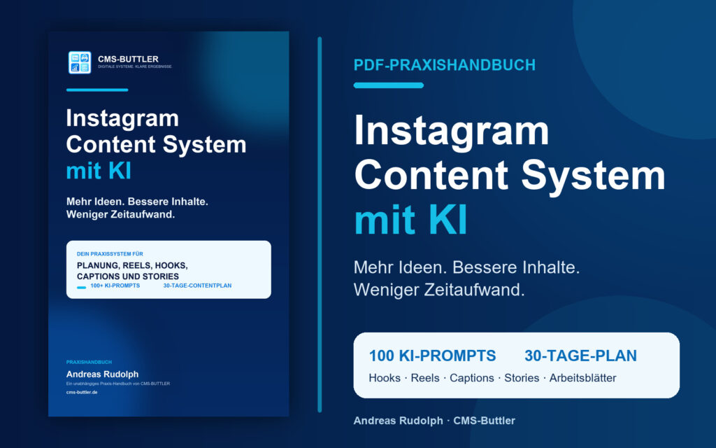 Instagram Content System mit KI – PDF-Praxishandbuch von Andreas Rudolph