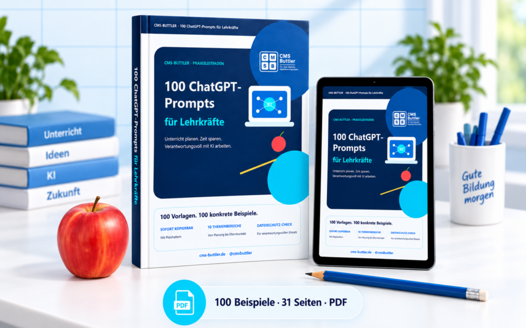 100 ChatGPT-Prompts für Lehrkräfte – vollständiges PDF-Produktbild
